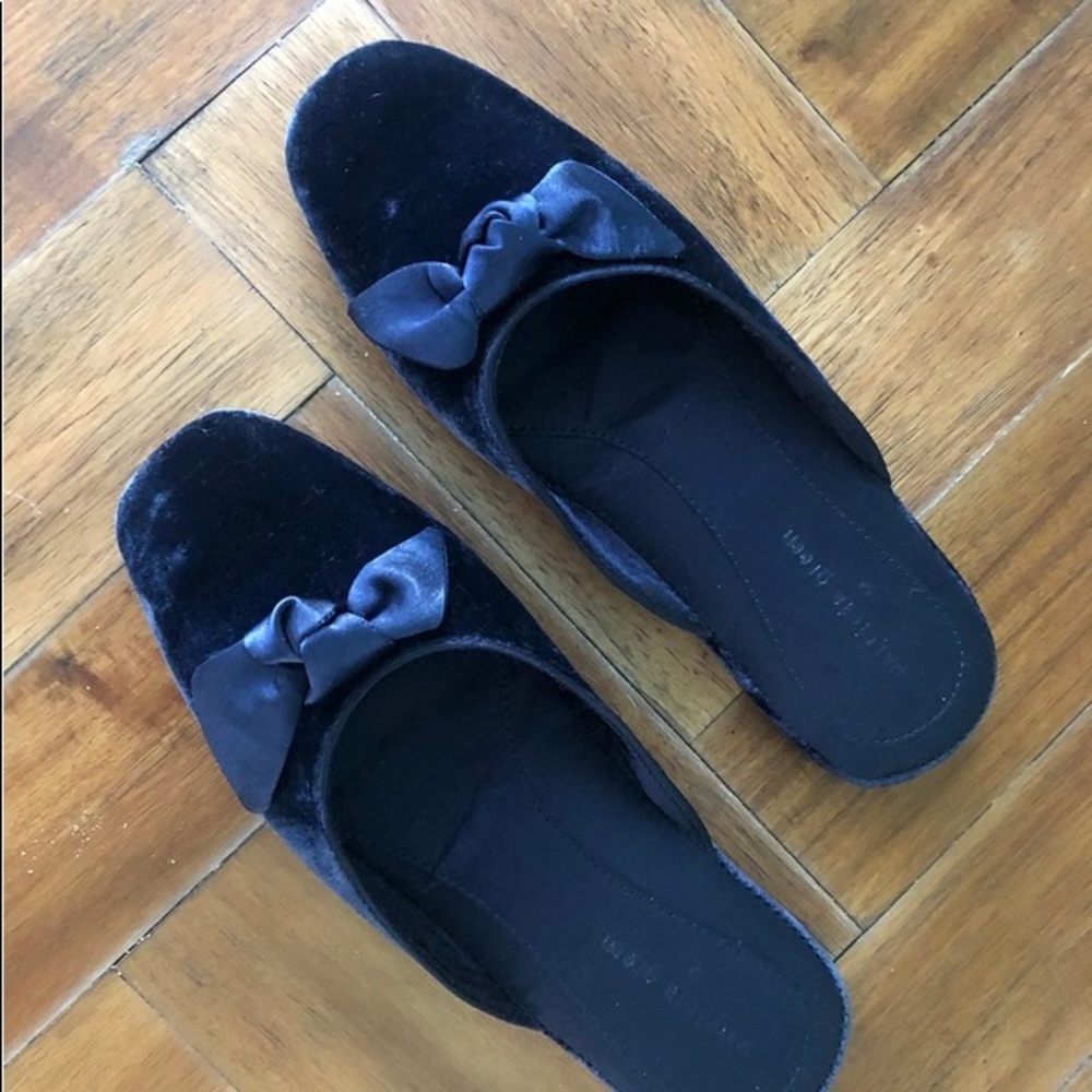 NWOT Velvet Blue Slippers